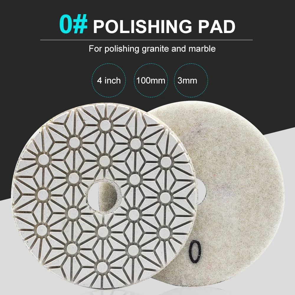 

Grit #0 DC-FW3PP02 D100mm flexible wet polishing diamond wet 3 step polishing pads for granite