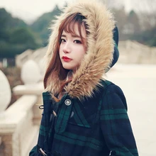 Платье принцессы милое пальто в стиле Лолита Bobon21 эксклюзивного дизайна штормовка; Любовь палка енота пальто с мехом Куртка с капюшоном в клетку C1323