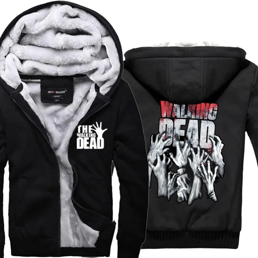 The Walking Dead Hoodies Zombie Hands Scary Winter Fleece Mens Casual
