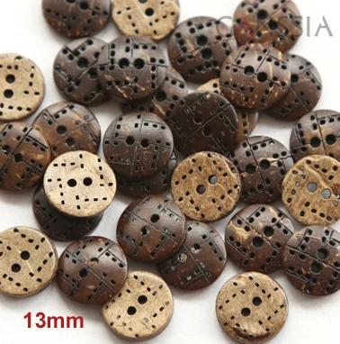 50 шт./лот Размер: 13 мм натуральный Кокосовая ракушка пуговицы швейные принадлежности кнопка(ss-1213