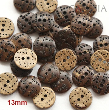 

50pcs/lot Size:13mm Natural coconut shell buttons Sewing accssories Button (ss-1213)