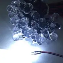 F10 10 мм мигать, теплый белый, красный, зеленый, голубой, желтый, оранжевый, фиолетовый, 7 цветов светодиодной вспышкой 3 V 6 V Светодиодный светильник с 20 см провода x 100 шт