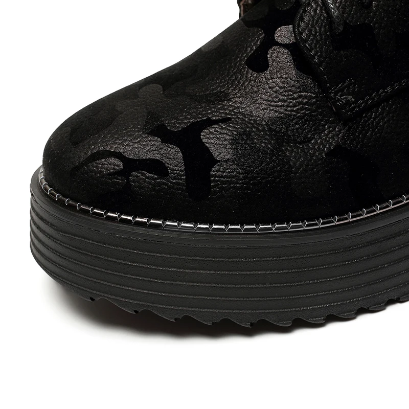 AIMEIGAO Spring Autumn Lace-up Flat Platform Shoes Thick Bottom Women Casual Shoes British Style Women Brogue Shoes