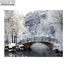 DIY, полная, алмазная вышивка, Снежная природа, фото на заказ, алмазная живопись, вышивка крестом, 3D, Алмазная мозаика, декор hcr14