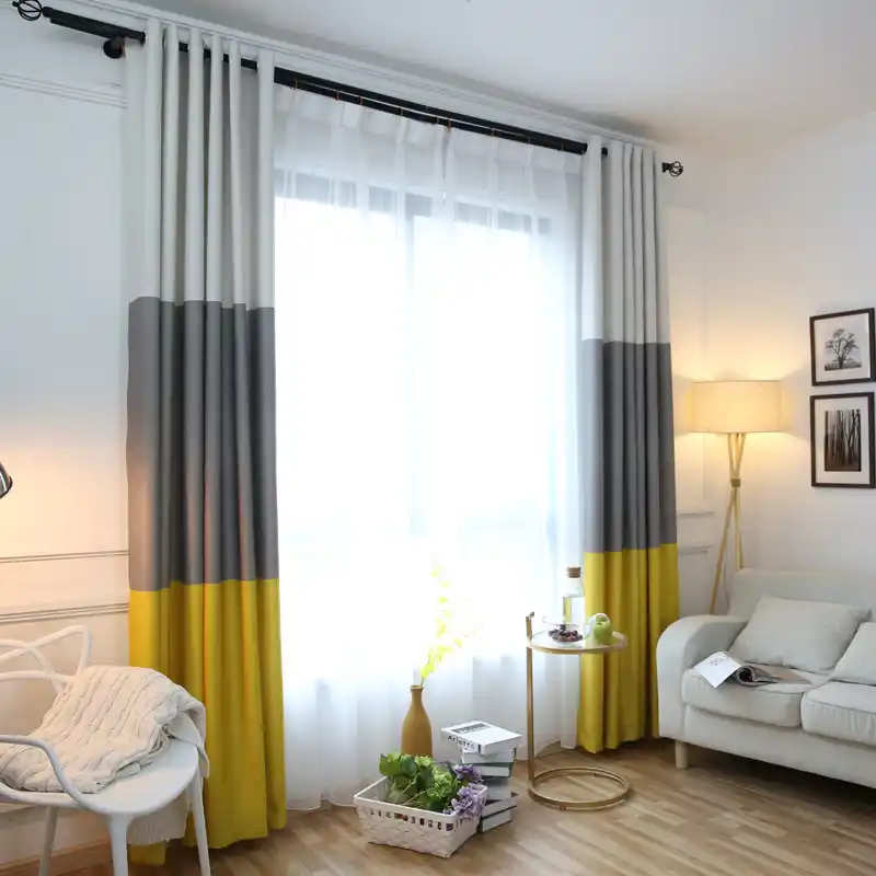 3 Colors Striped Blackout Curtains For The Bedroom Cotton Linen