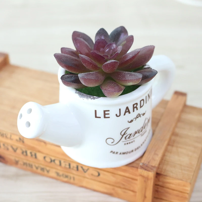 artificial plastic flowers with Ceramics vase cute artificial flower set home decoration for wedding flowers decoration (38)