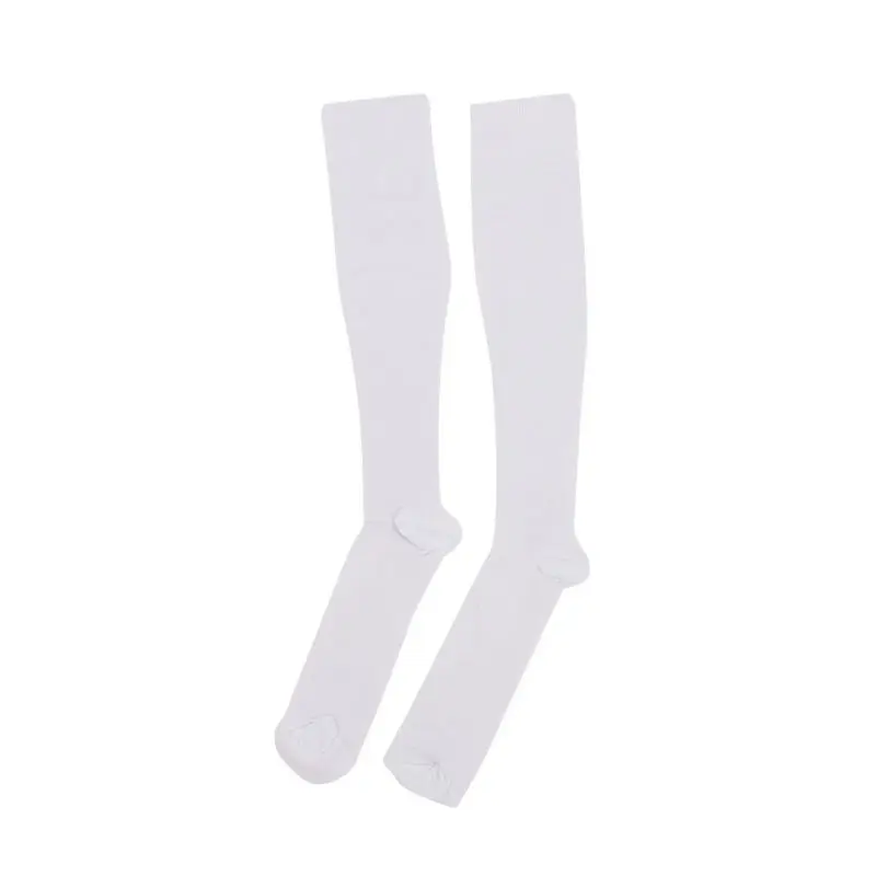 1 пара, высокое качество, футбольные носки, полиэстер, футбольный носок для мужчин, спортивные, прочные, длинный велосипедный Носок, утолщение - Цвет: Белый