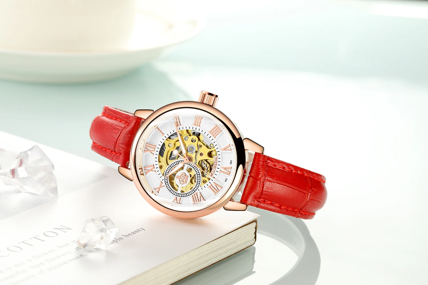 Beste Chic Stijl ORKINA Vrouwen Polshorloge Automatische Mechanische Lederen Band Vrouwelijke Klok Skeleton Dial Lady Horloge Montre Femme