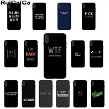 RuiCaiCa цветной текст на черном фоне DIY рисунок чехол для телефона чехол для iPhone 5 5Sx 6 7 7plus 8 8Plus X XS MAX XR