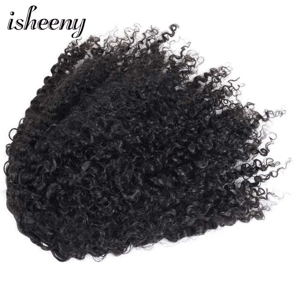 Isheeny Kinky Curly Ponytails Drawstring Clip In Brazilian Human Hair 10-20inch Natural Color Clip In Human Remy Hair Extension Isheeny Kinky Curly Ponytails Drawstring Clip In Brazilian Human Hair 10-20inch Natural Color Clip In Human Remy Hair Extension