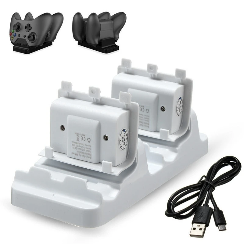 Dual Charging Dock Station Charger Stand + 2pcs Rechargeable Batteries...