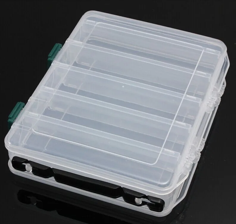Double Sided 14/10 Compartments, KAWA Fishing Box, High Strength Transparent Visible Plastic  Box with Drain Hole, Free Shipping
