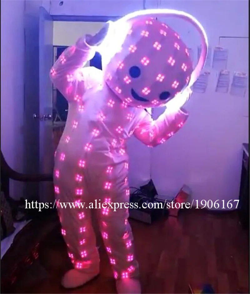 Colorful RGB light LED costumes big head doll ballroom dance show dj dicso partycatwalk stage wears singer stage clothing12