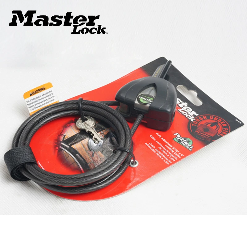 

Master Lock Universal Anti-Theft Adjustable Cable Lock Multi-function Stainless Steel Cable Coil For Car Motorcycle MTB Bike