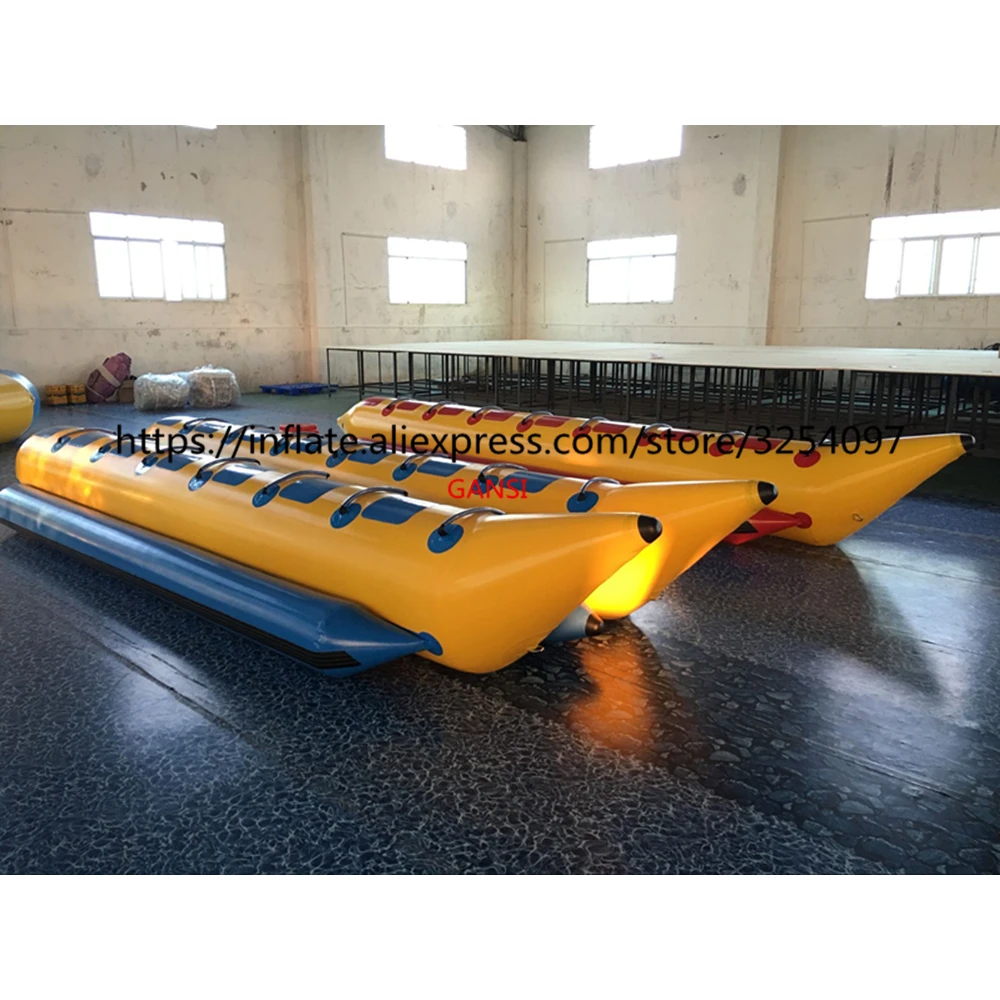 

Popular Water Games Inflatable Water Towable Fly Fish,14 Seats Inflatable Flying Banana Boat For Advanture