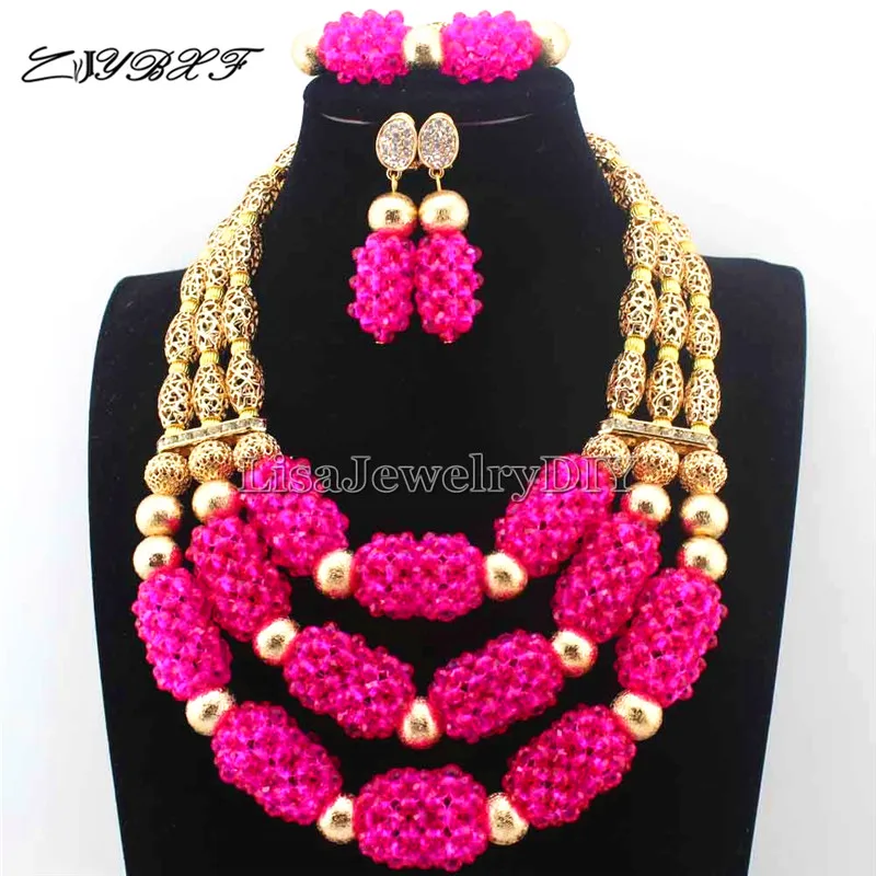 

Welcome Christmas 2019 Latest New Fuschia Pink 1 earrings Crystal Statement Bride Wedding Beads Jewelry Set Free Shipping L1110