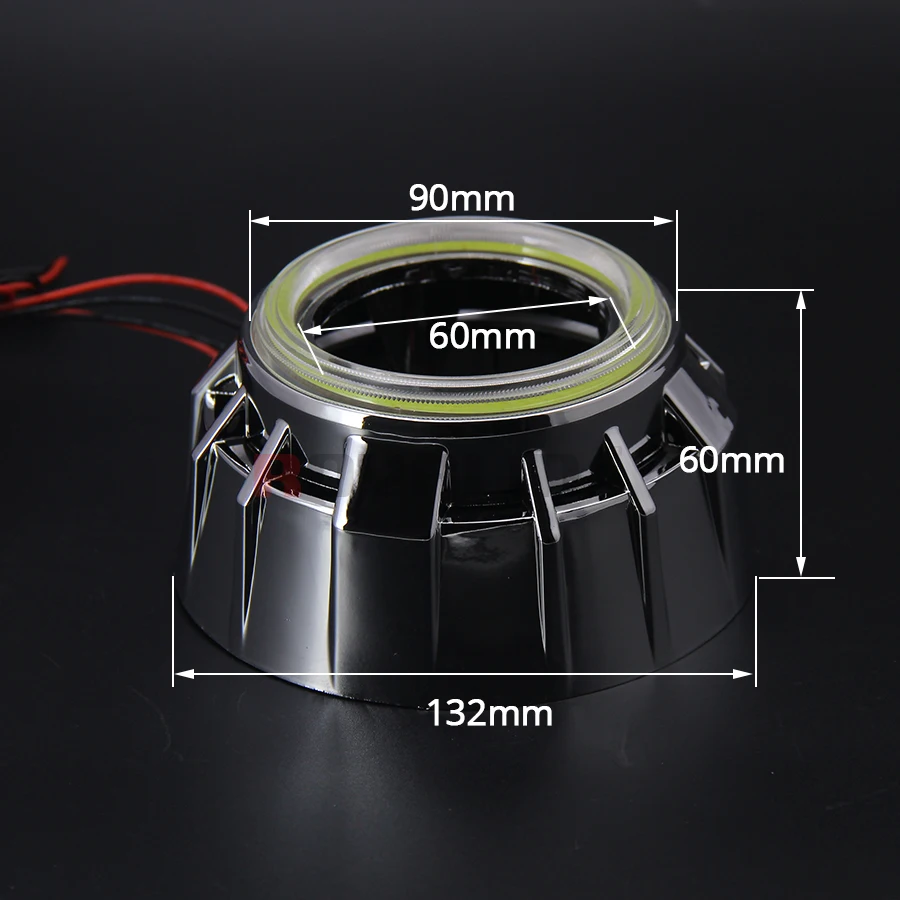 ROYALIN COB светодиодный двухлинзовый кожух двойные ангельские глазки Halo Кольца Белый Красный Синий Желтый для ксенонового проектора объектив H1 DRL Автомобильные фары