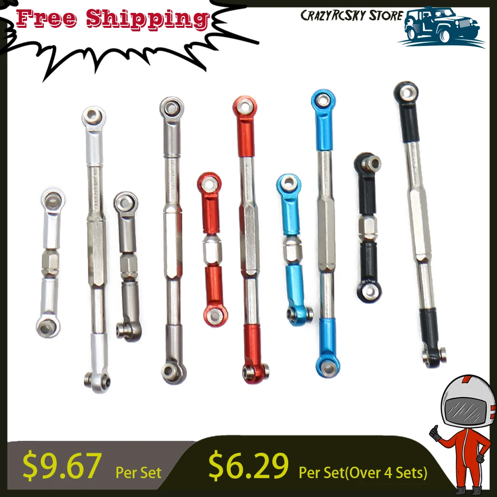 RCAWD Steering Tie Rod Set For WPL Henglong B1 B-14 B-16 C-14 C-24 B-24 B-26 JJRC Q61 Q60 4x4 6x6 Military Truck&Crawler WPL1608