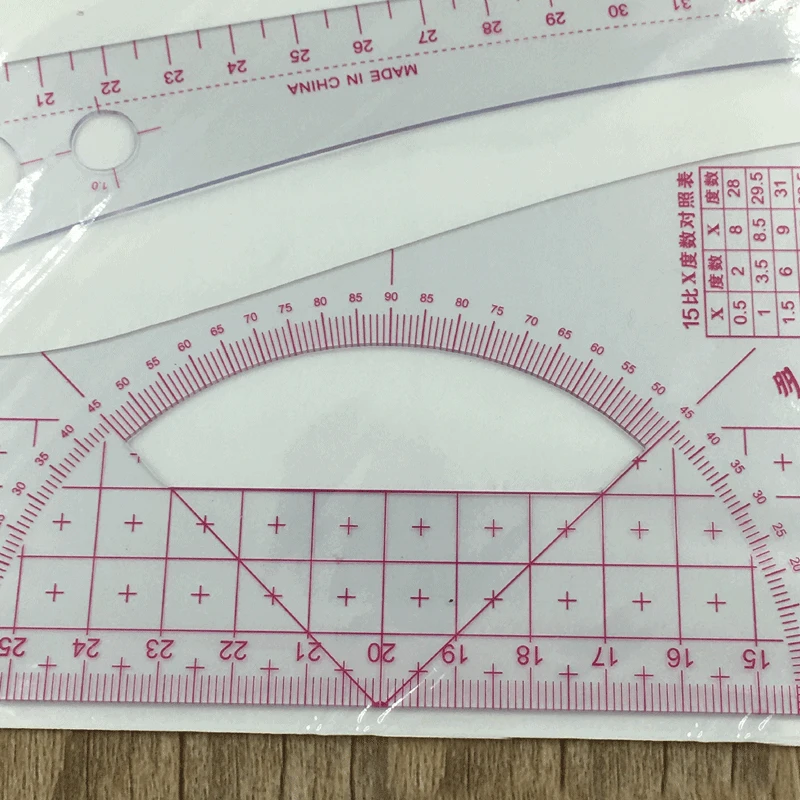Mul-tifunction режущая линейка Yardstick Встроенная шкала чертежная пластина, делая одежду образец проймы кривая пластиковые швейные ACC