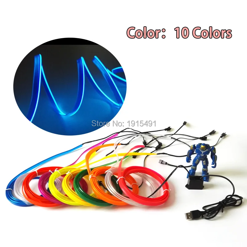 EL Wire lights 6mm Sewing Edge Neon Light Dance Party Car Decor Light Neon Flexible EL