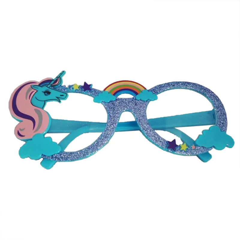 Универсальные вечерние очки с единорогом, милые свадебные украшения, реквизит для фотосессии для детей, взрослому подарок на день рождения, сувениры, солнцезащитные очки - Цвет: blue