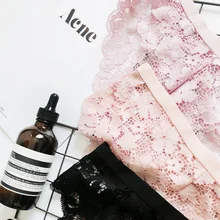 Hanguofeng flower lace sexy pure color European and American cross band transparent lady low waist no trace triangle underwear