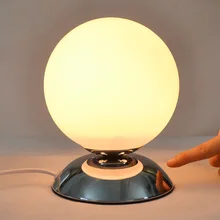 Одиночная настольная Светодиодная лампа стеклянный круглый стол лампы Спальня Кабинет прикроватный удобный современный простой креативный белый FG816