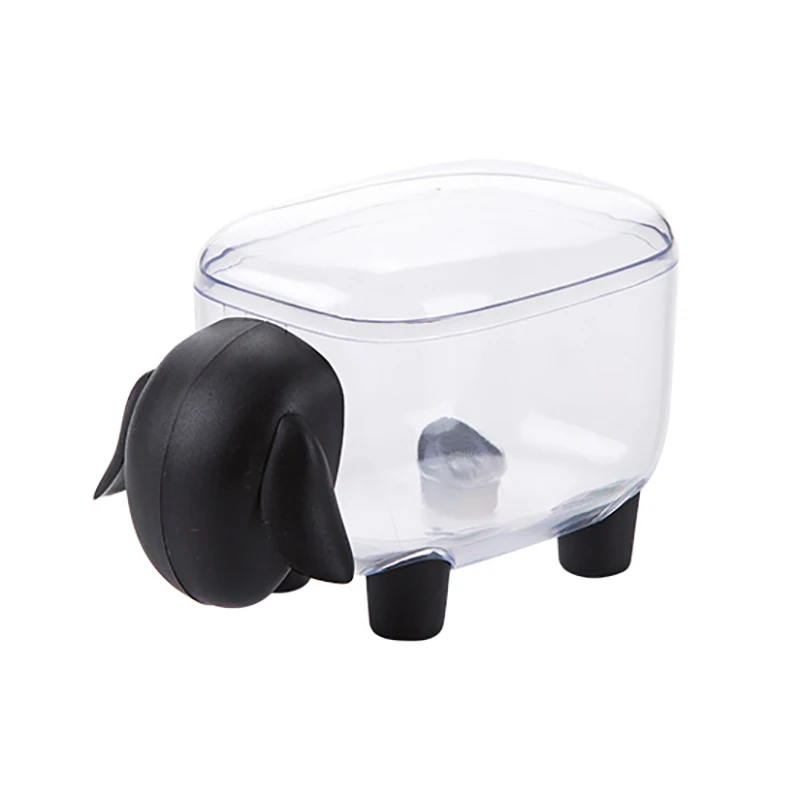 

Cute Sheep Dust-proof Cosmetic Storage Box Visible Desktop Cotton Swab Tissue Articles Organizer Sundries Container
