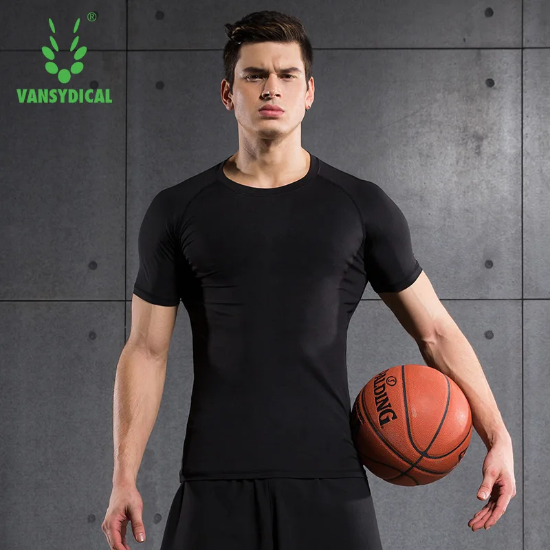 Camiseta de compresión para hombre, camisa de manga corta para