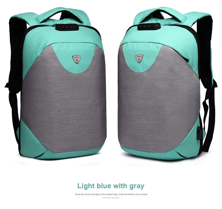 2019 OZUKO школьный рюкзак для мальчиков 15,6 дюймов ноутбук рюкзак usb зарядка Мужской Противоугонный удобный рюкзак для путешествий водостойкий
