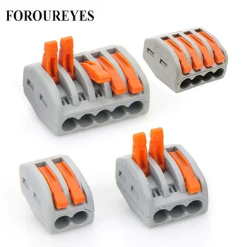 

20pcs Electric Cable Connector PCT-212 PCT-213 PCT-214 PCT-215 2/3/4/5 Way Reusable Spring Lever Terminal Block