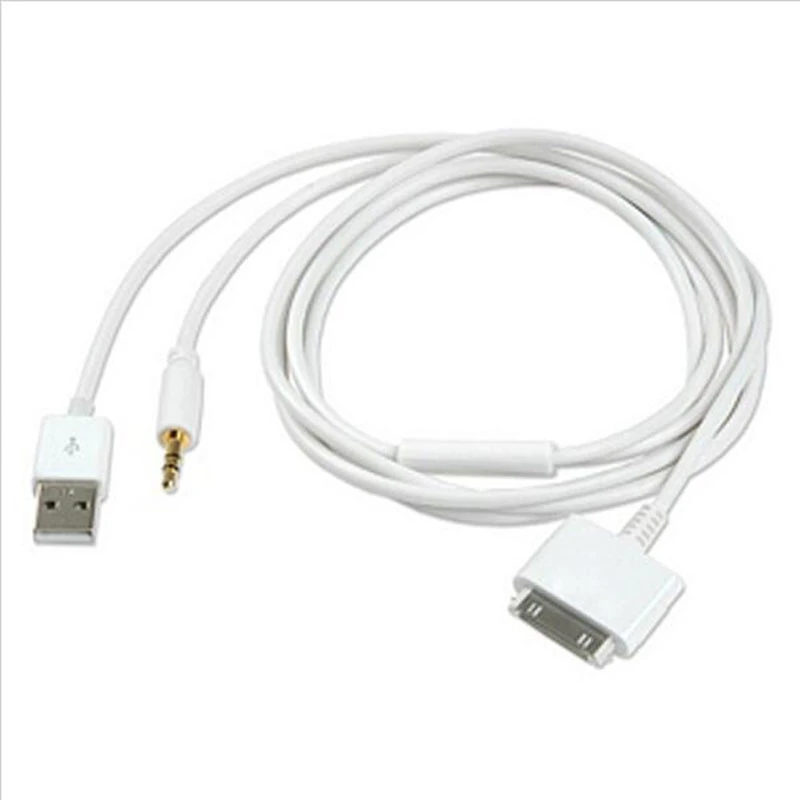 3.5mm Jack Araba AUX Stereo Ses 30 pin USB şarj aleti Data Sync Kablosu  şarj kablosu iPhone 4/4s 3GS iPod Nano/Dokunmatik iPad 2/3|cable  for|charging cable30 pin usb - AliExpress
