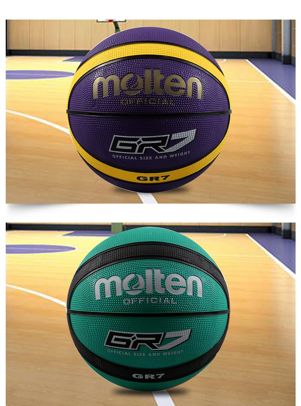 Оригинальный Molten Баскетбол мяч GR7 Высокое качество Подлинная расплавленный резиновая Материал официальный Size7 size6 бесплатно с Чистая сумка