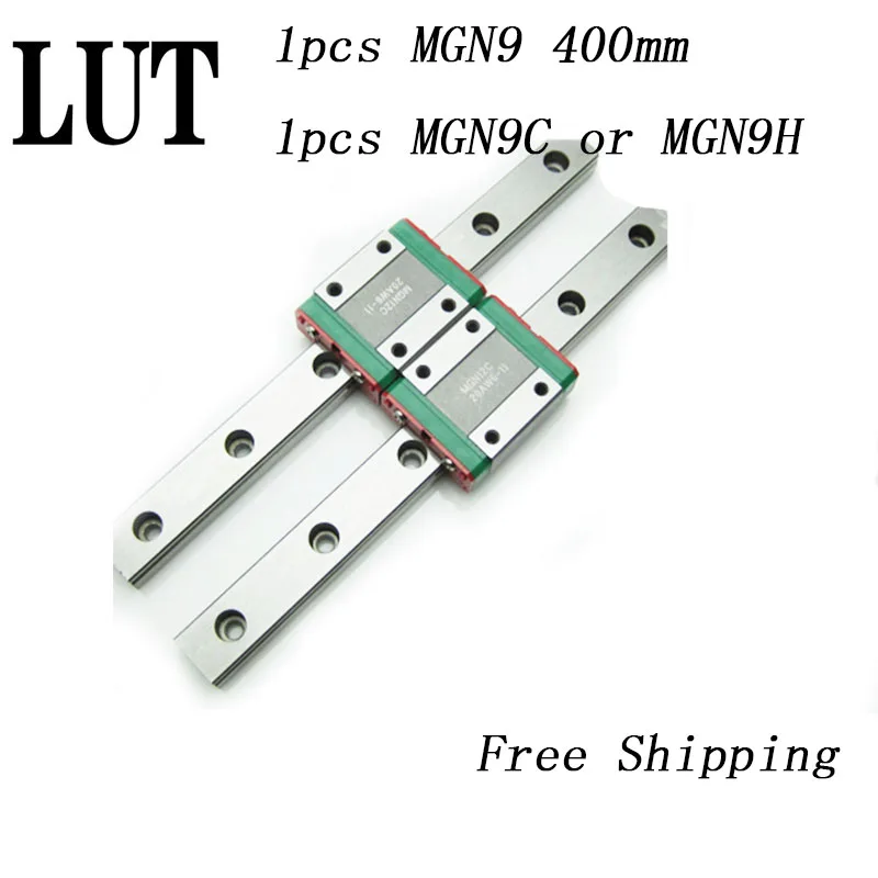 

1pcs 9mm Linear Guide MGN9 L= 400mm linear rail way + MGN9C or MGN9H Long linear carriage for CNC XYZ Axis