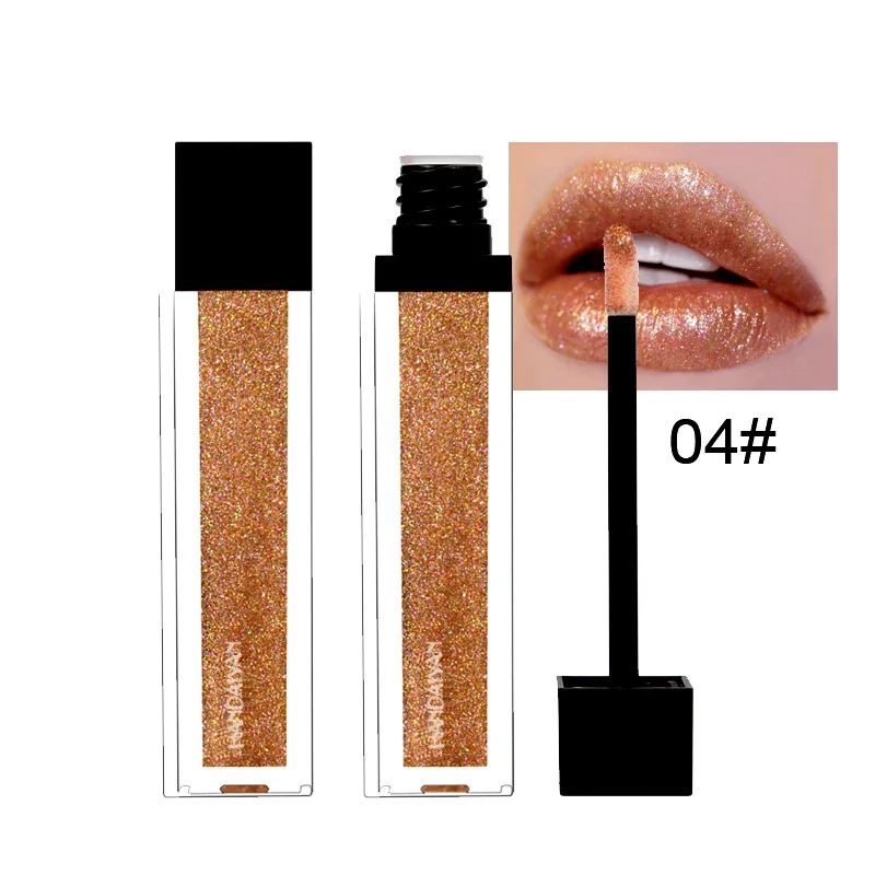 Hot Liquid Lipstick Metallic Glitter Waterproof Long Lasting Lip Gloss Cosmetics Shimmer Beauty Lips Makeup Matte Lipgloss SJ66 - Цвет: Оранжевый