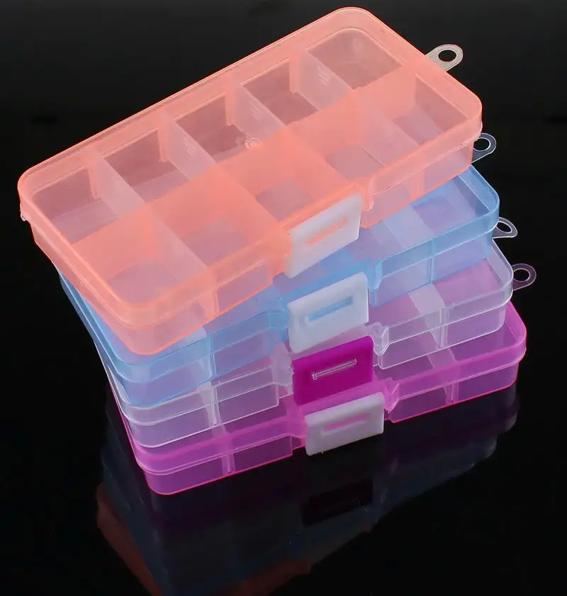 New 10 Slots Cells Colorful Portable Jewelry Tool Storage Box Container Ring font b Electronic b