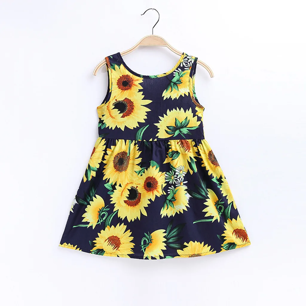 

Toddler Baby Kids Girls Sleeveless Sunflowers Princess Dresses summer Clothes meisjes kleding vestidos infantil girls clothing