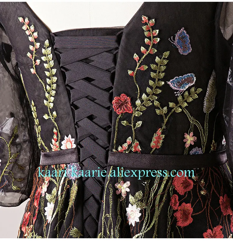 Elegant Black Plus Size Evening Dresses Long 2019 Scoop Half Sleeve Embroidery Evening Party Gowns woman Formal Evening Dress Elegant Black Plus Size Evening Dresses Long 2019 Scoop Half Sleeve Embroidery Evening Party Gowns woman Formal Evening Dress