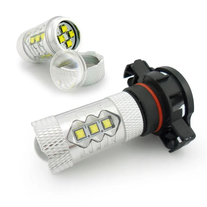 1 Pcs H16 80W LED DRL Day Light Led Car Bulb White Fog Lights Day Time