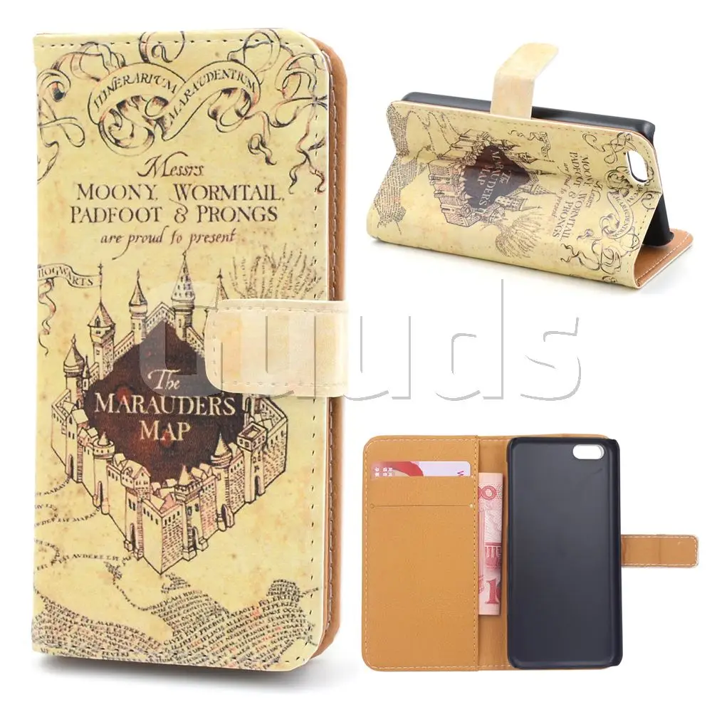 The Marauders Map Leather Wallet Case for iPhone 5c