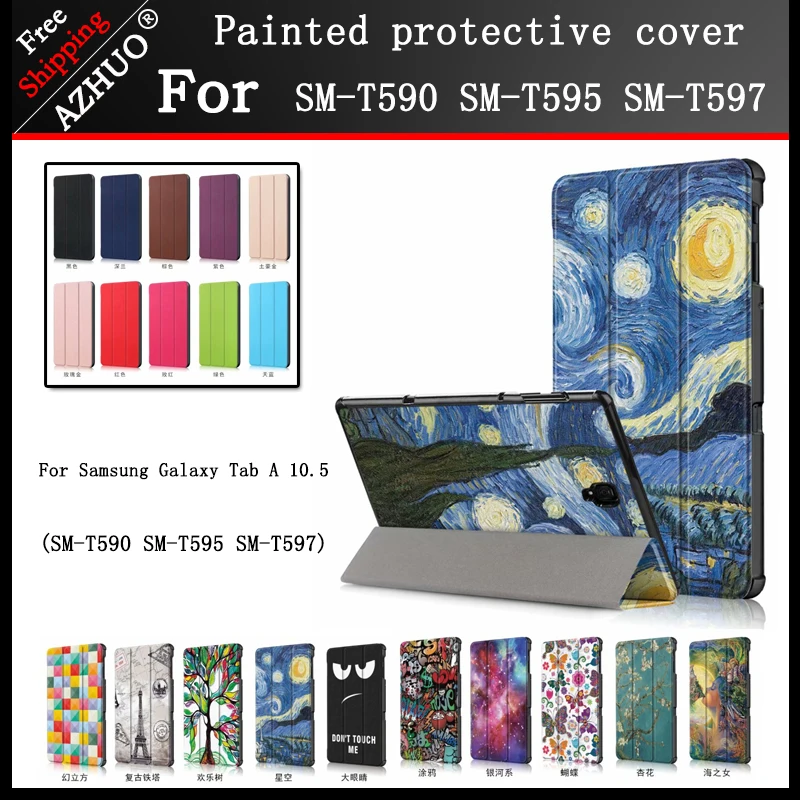 

Smart Case for Samsung Galaxy Tab A 10.5'' SM-T590 SM-T595 T590 T597 Tablet Cover for 2018 Galaxy Tab A 10.5
