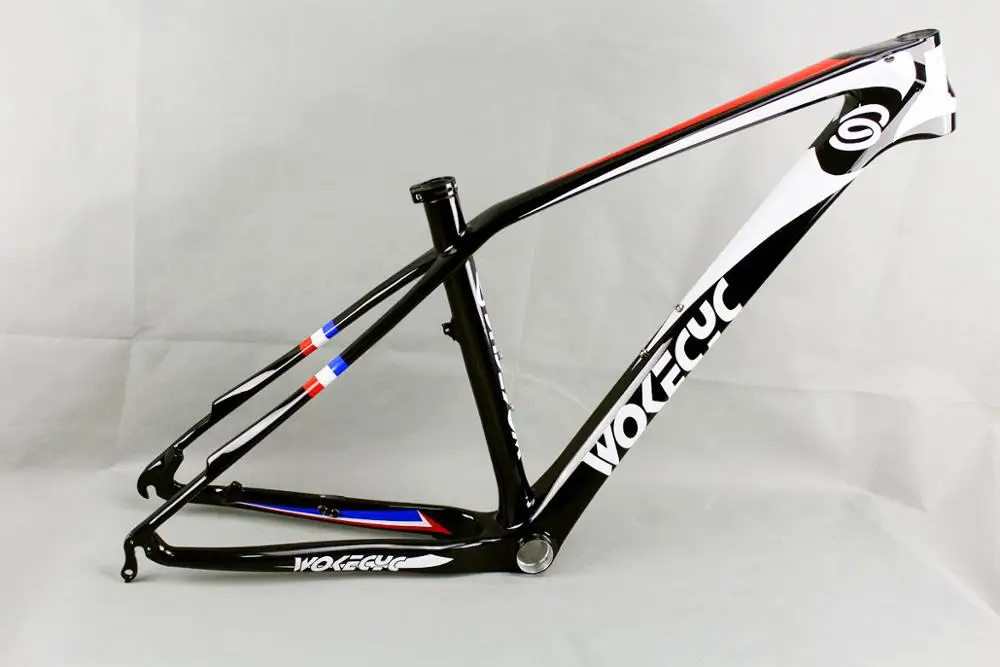 Perfect 27.5er  bike frame carbon fiber MTB 27.5 carbon mountain bikes frame 650B XC bicycle frames White red French flag Glossy BB92 6