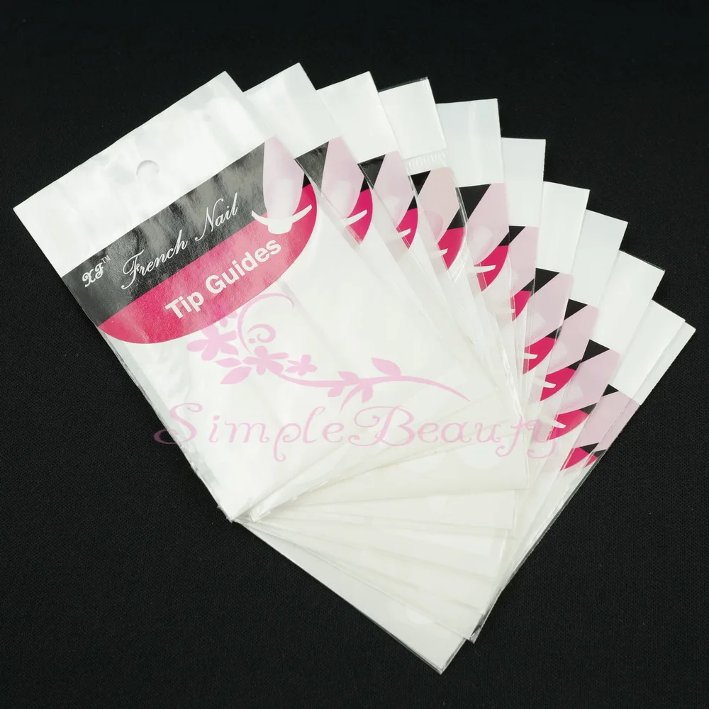 100pcs/lot Smile French Finger Guides Sticker Stencil Salon Nail Art Tips Manicure DIY Design Styling Tools | Красота и здоровье
