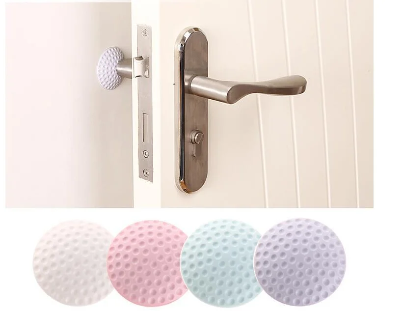 

4 Colors Wall Thickening Mute Golf Modelling Rubber Fender The Handle Door Stoper Lock Protective Pad Wall Stickers wallpaper