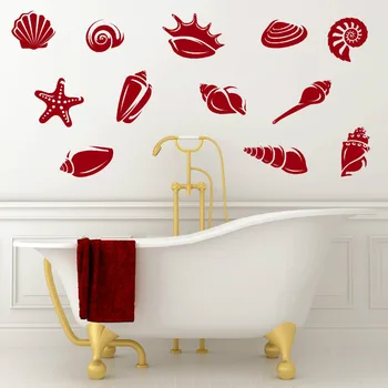 

Collection Of Seashells Wall Sticker Bathroom DIYSelf-Adhesive Mural Adesivo De Parede Waterproof Removable Art Wall Decal LA934