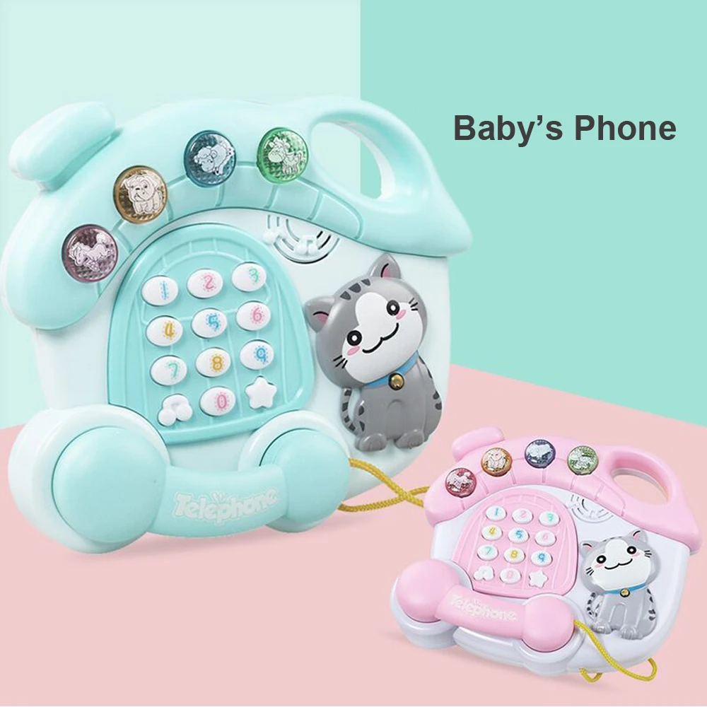 Многофункциональные детские Telphone история машина два цвета веселые развивающие игрушки Cat телефон дети игрушки музыкальный звук и история