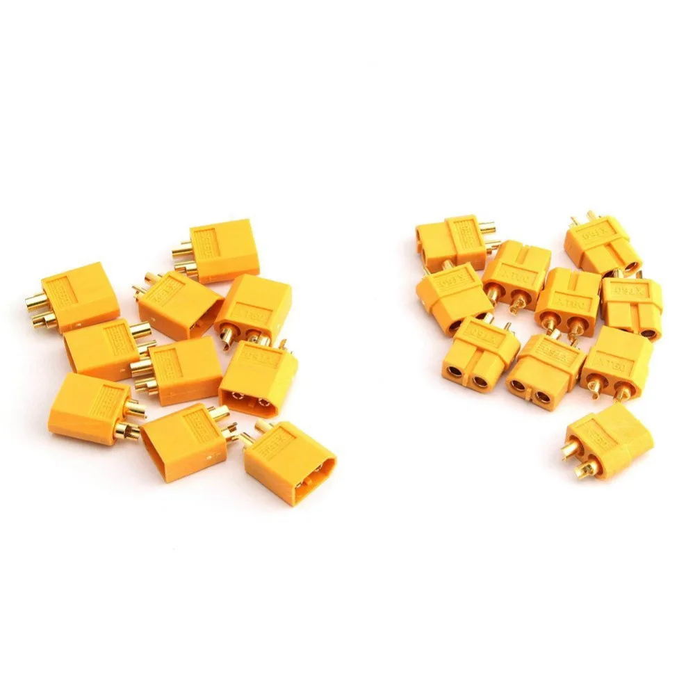 

10 Pairs Of Xt60 Xt-60 Male Female Bullet Connectors Plugs For Rc Lipo Battery