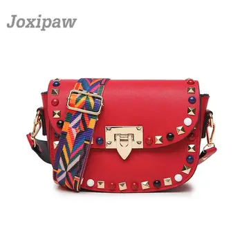 

Luxury New Colorful Rivet Small Women Shoulder Crossbody Bag Ladies Purse PU Leather Women Handbags Messenger Bag Bolsa Feminina