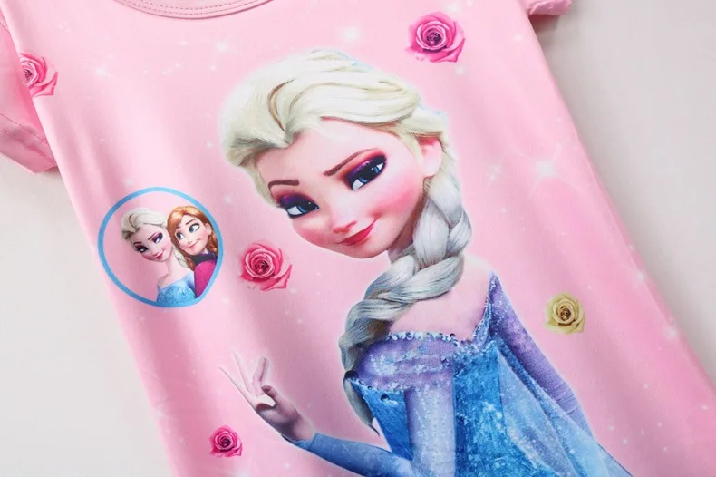 Disney princess robes summer girl nightdress baby nightgowns Frozen Elsa children's dress home clothing sleepwear pajamas top