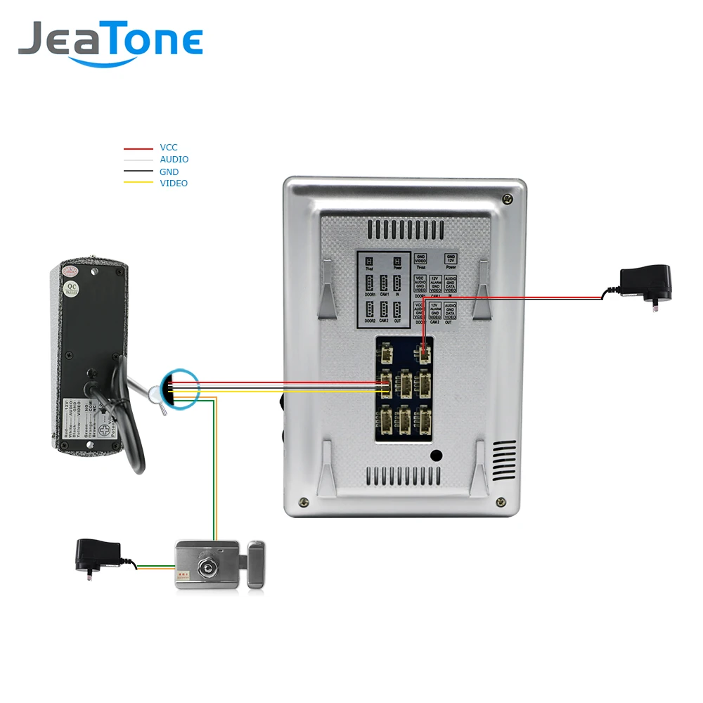 JeaTone видеодомофон внутренняя Проводная связь дверной Звонок камера HD подключение CCTV электронный замок монитор разблокировка мониторинг разговора